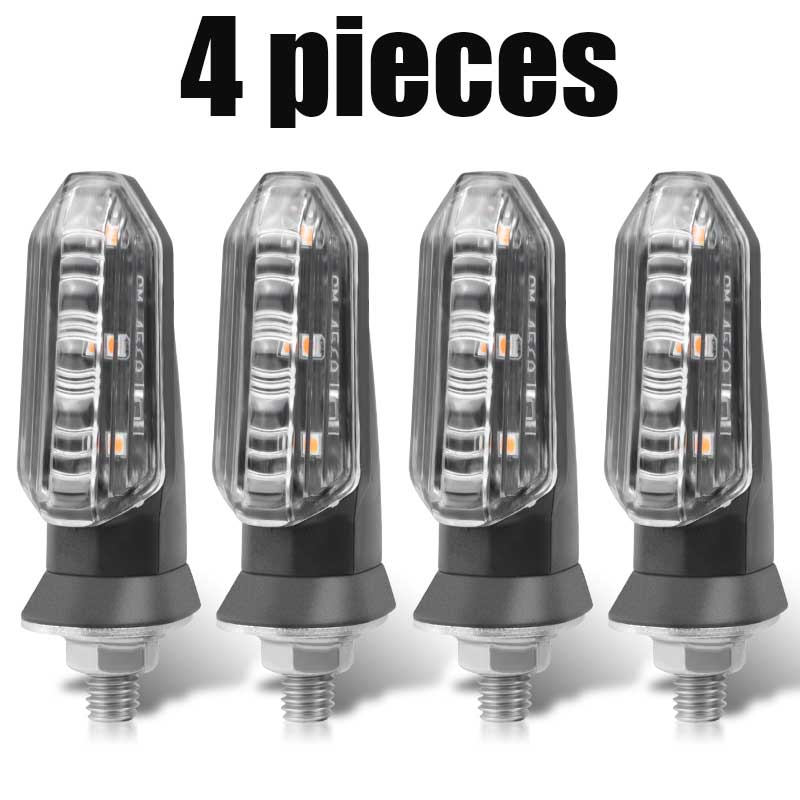 2x Mini 6 LED Amber Turn Signal Lights | Motorcycle Blinker Lamps | 12V Universal Fit